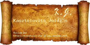 Kasztelovits Jolán névjegykártya